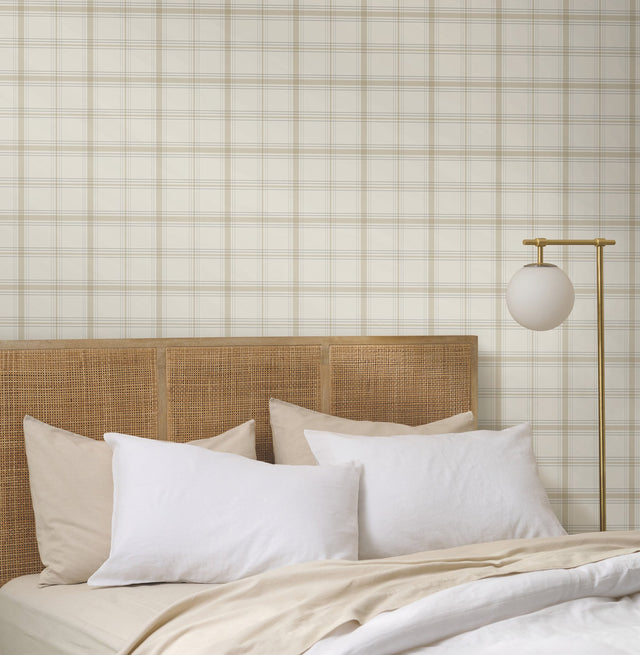 Hunter Neutral Plaid Wallpaper - Magnolia Home MF4793 - York