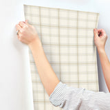 Hunter Neutral Plaid Wallpaper - Magnolia Home MF4793 - York