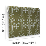 Lydia Moss Wallpaper with Botanical Block-Print Motif - York MF4801