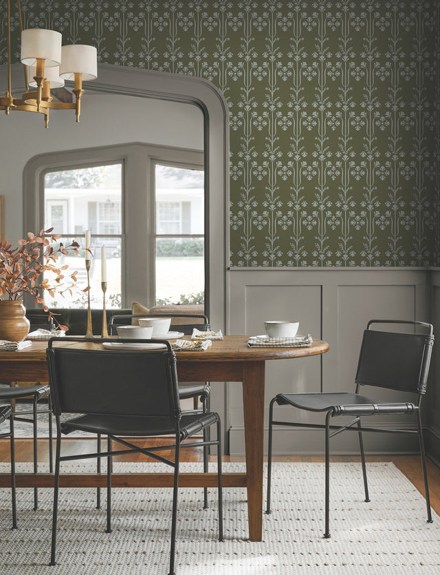 Lydia Moss Wallpaper with Botanical Block-Print Motif - York MF4801