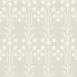 Lydia Ivory Botanical Wallpaper with Traditional Block-Print Motif - York MF4804
