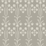 Lydia Taupe Wallpaper with Botanical Block Print - York MF4805