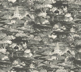Homestead Black & Grey Toile Prepasted Wallpaper - York MH1500