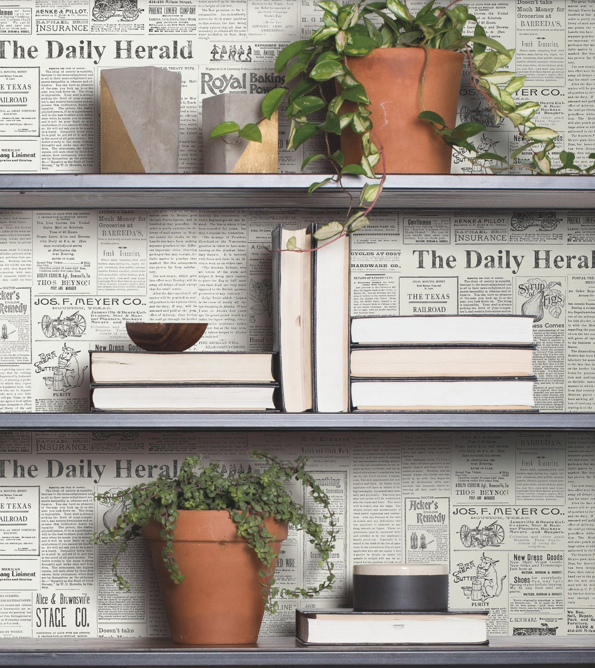 The Daily Black & White Wallpaper with Vintage Newsprint Pattern - York MH1508