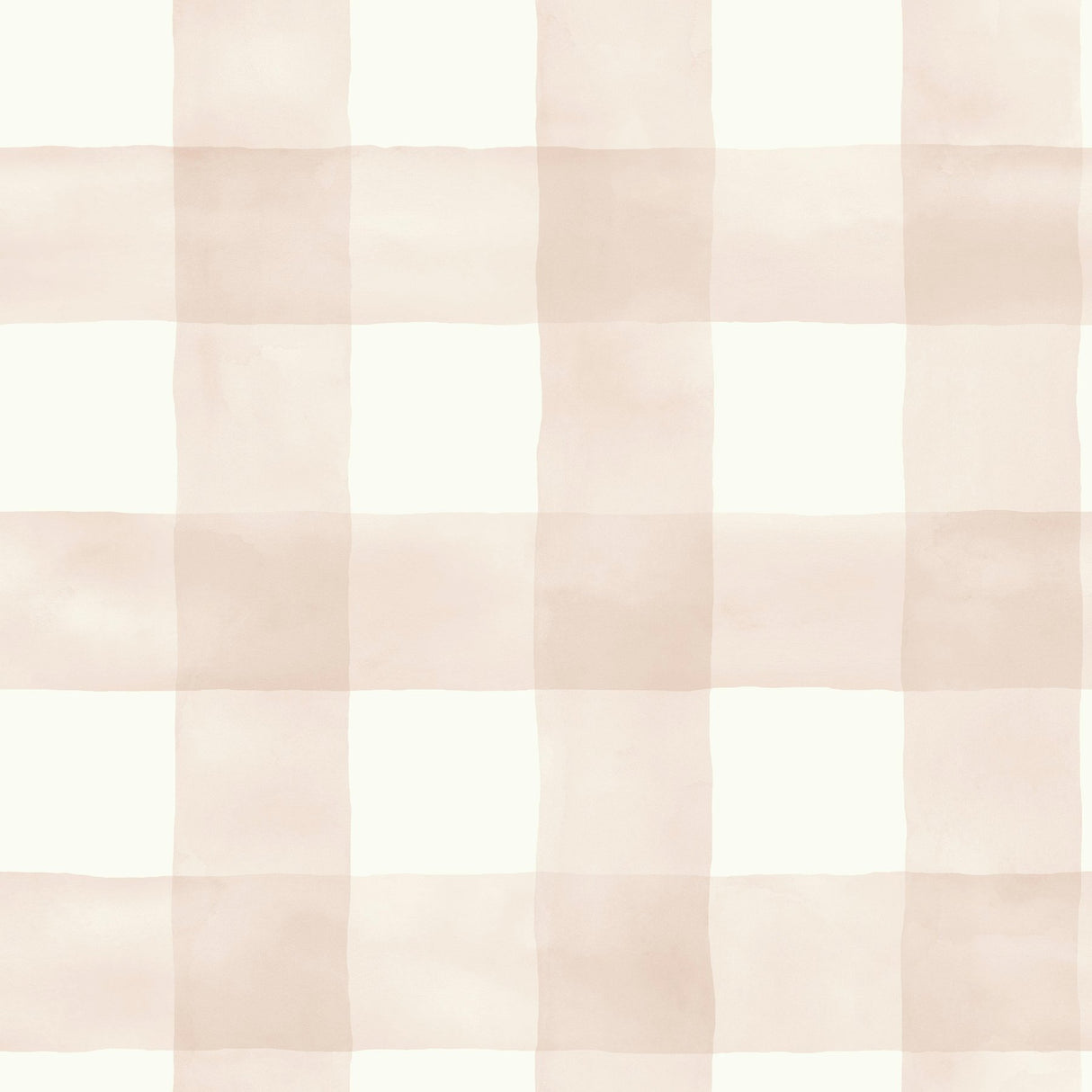 Watercolor Check Pink & White Wallpaper with Watercolor Gingham Plaid - York MH1517