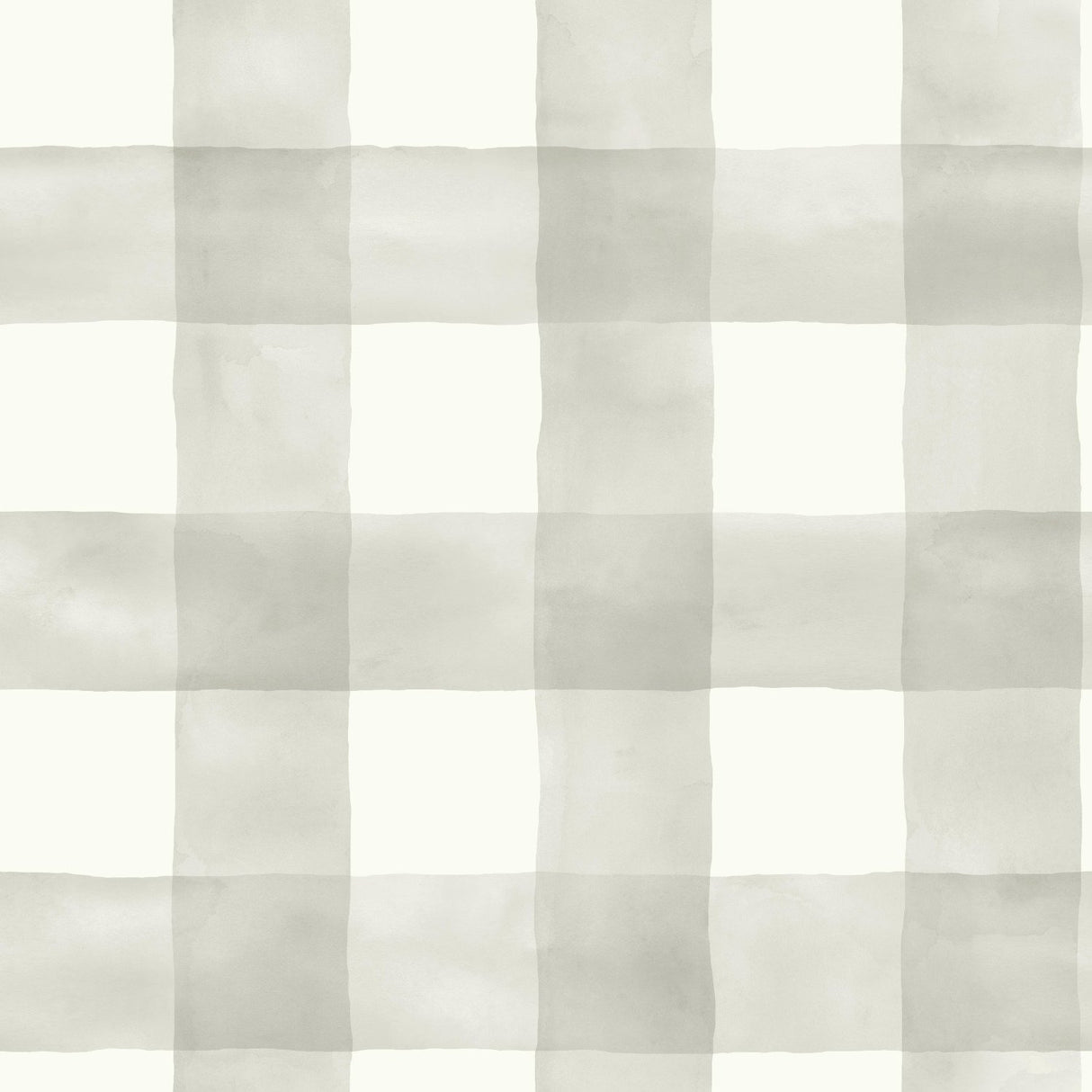 Watercolor Check Grey & White Wallpaper with Buffalo Check Motif - York MH1518