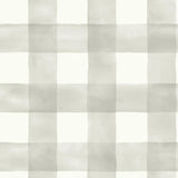 Watercolor Check Grey & White Wallpaper with Buffalo Check Motif - York MH1518