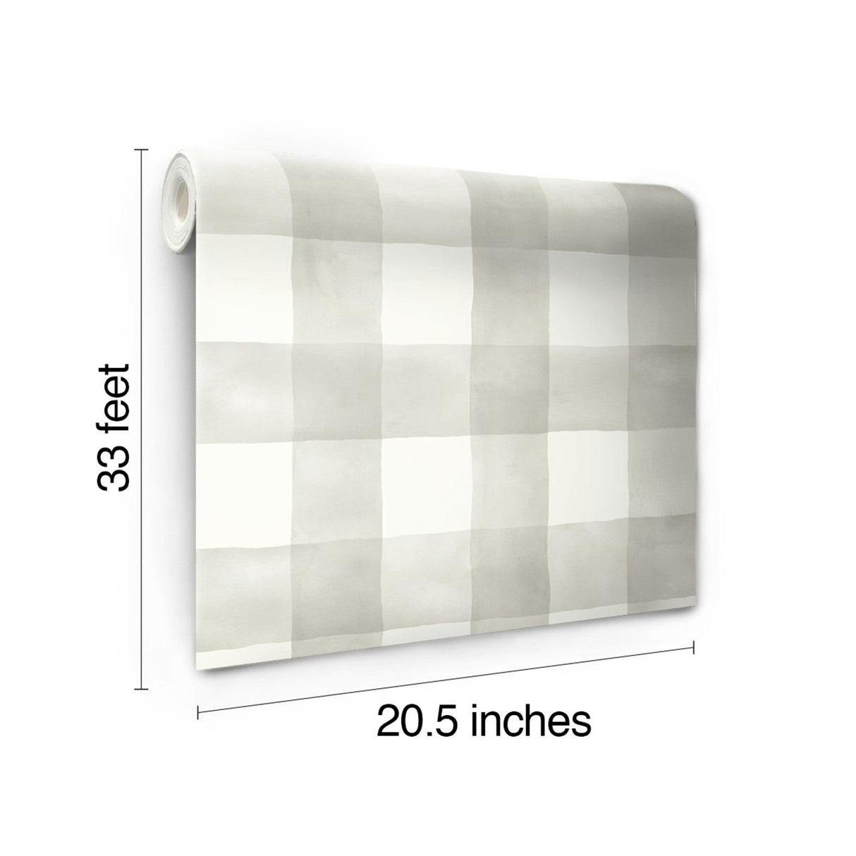 Watercolor Check Grey & White Wallpaper with Buffalo Check Motif - York MH1518