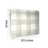 Watercolor Check Grey & White Wallpaper with Buffalo Check Motif - York MH1518