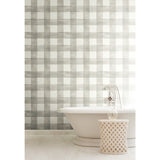 Watercolor Check Grey & White Wallpaper with Buffalo Check Motif - York MH1518