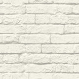 Brick & Mortar White & Grey Wallpaper with Industrial Brick Pattern - York MH1555