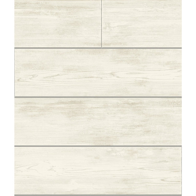Shiplap Grey & Off White Wallpaper with Weathered Wood Plank Motif - York MH1559