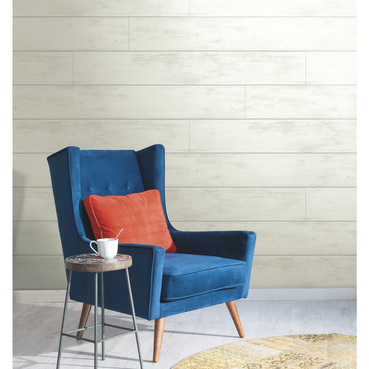 Shiplap White & Grey Wallpaper with Woodgrain Shiplap Pattern - York MH1560