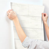 Shiplap White & Grey Wallpaper with Woodgrain Shiplap Pattern - York MH1560