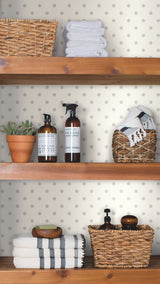 Dots on Dots Grey & White Polka Dot Prepasted Wallpaper - York MH1582