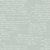 Noteworthy Green & White Wallpaper with Cursive Script Pattern Prepasted Sure Strip - York MH1609