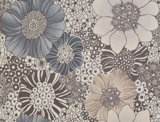 Anemones Brown Floral Vinyl Wallpaper with Non Woven Backing - Missoni MI10004