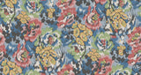 Flower Pot Blue Wallpaper with Painterly Floral Motif - York MI10300