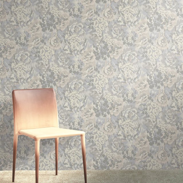 Flower Pot Grey Wallpaper with Painterly Floral Pattern - Missoni MI10303