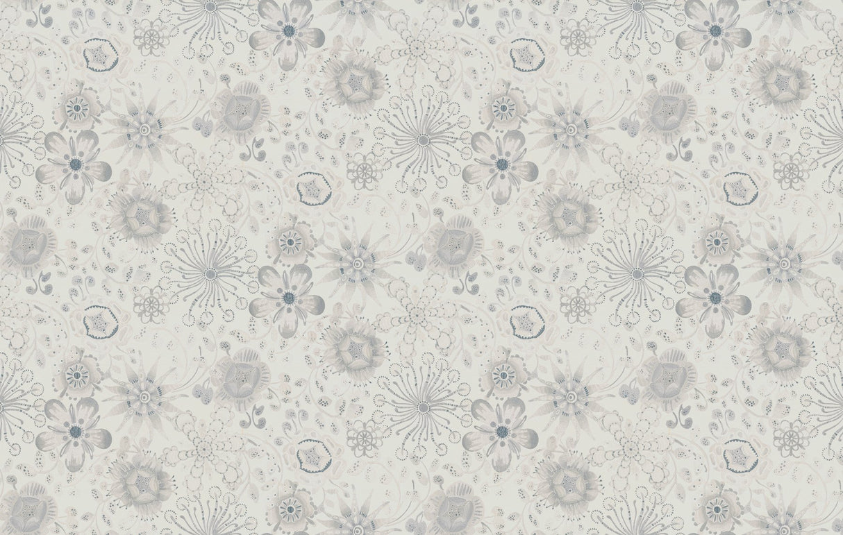 Magic Garden Grey Wallpaper with Floral Botanical Motif - York MI10311