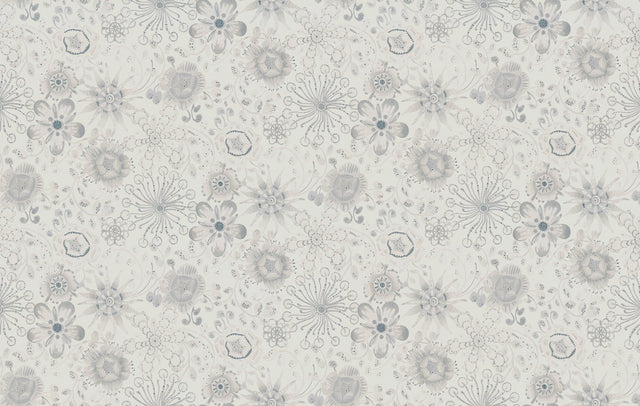 Magic Garden Grey Wallpaper with Floral Botanical Motif - York MI10311