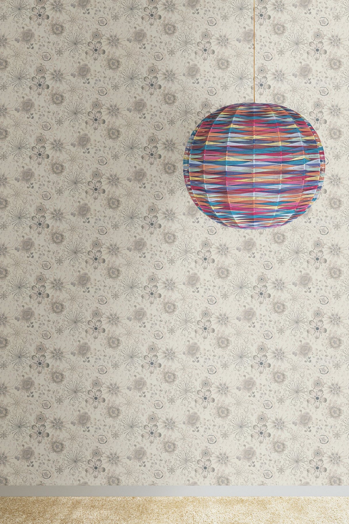 Magic Garden Grey Wallpaper with Floral Botanical Motif - York MI10311