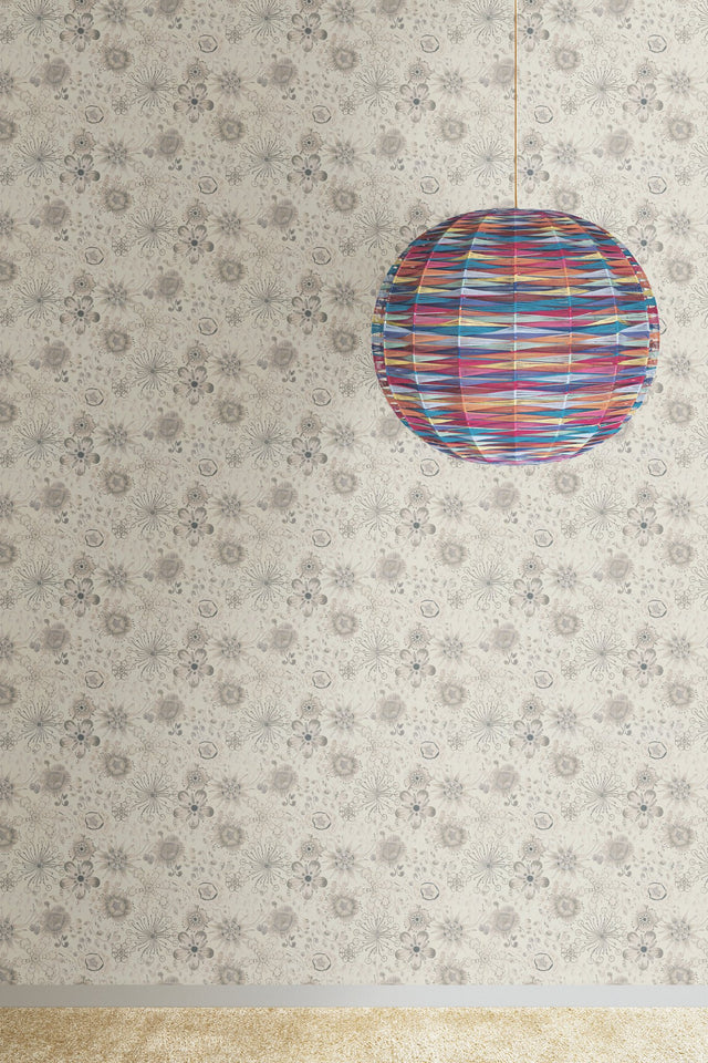 Magic Garden Grey Wallpaper with Floral Botanical Motif - York MI10311