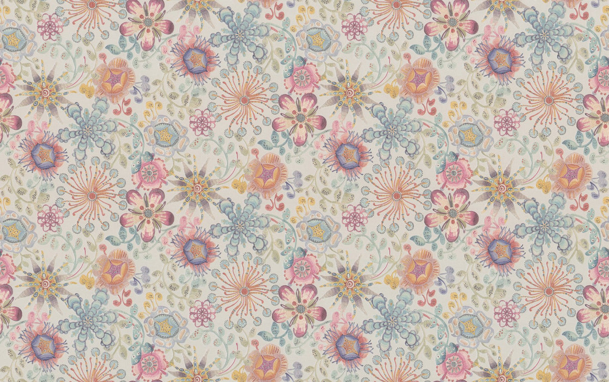 Magic Garden Pink Floral Non-Woven Vinyl/Mylar Wallpaper - York MI10312