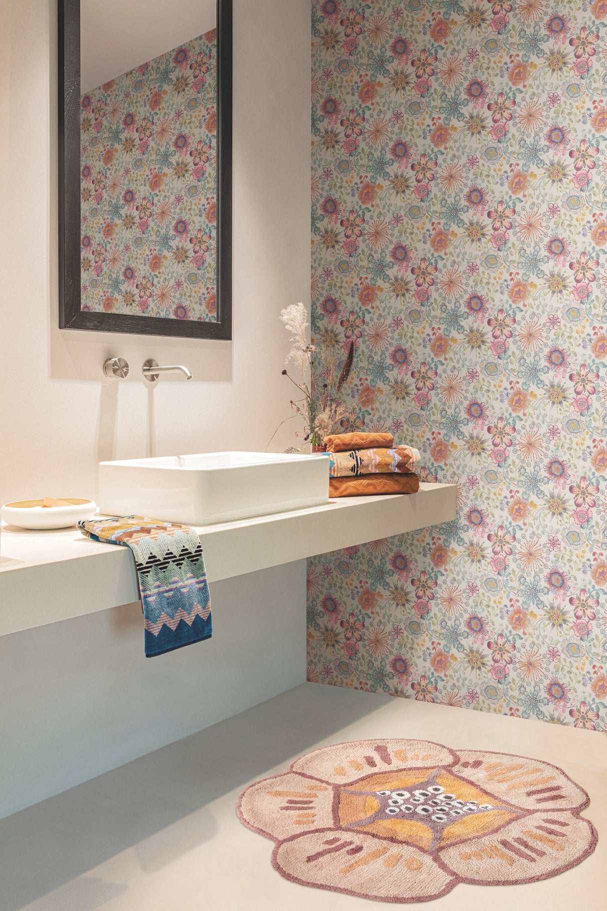 Magic Garden Pink Floral Non-Woven Vinyl/Mylar Wallpaper - York MI10312