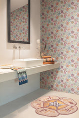 Magic Garden Pink Floral Non-Woven Vinyl/Mylar Wallpaper - York MI10312