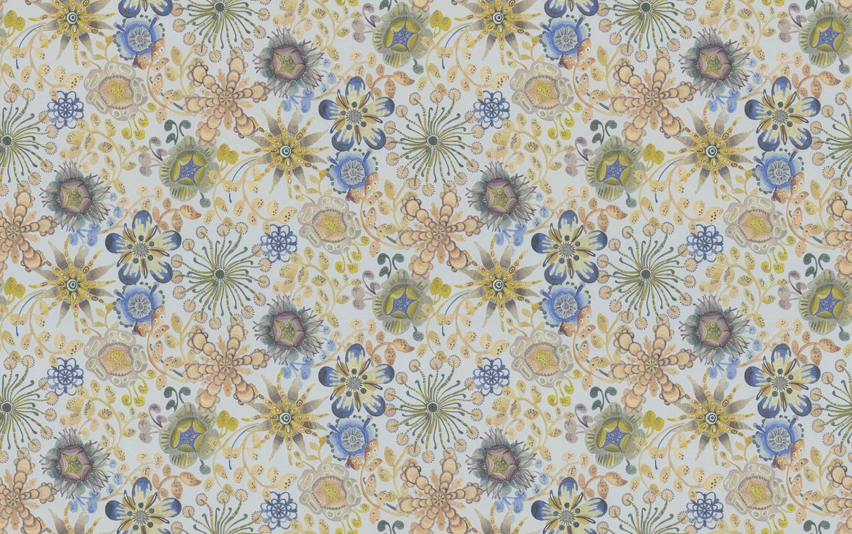 Magic Garden Blue & Green Floral Non Woven Mylar Wallpaper - Missoni MI10313