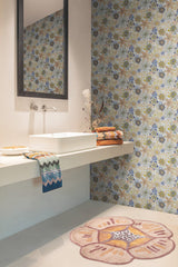Magic Garden Blue & Green Floral Non Woven Mylar Wallpaper - Missoni MI10313