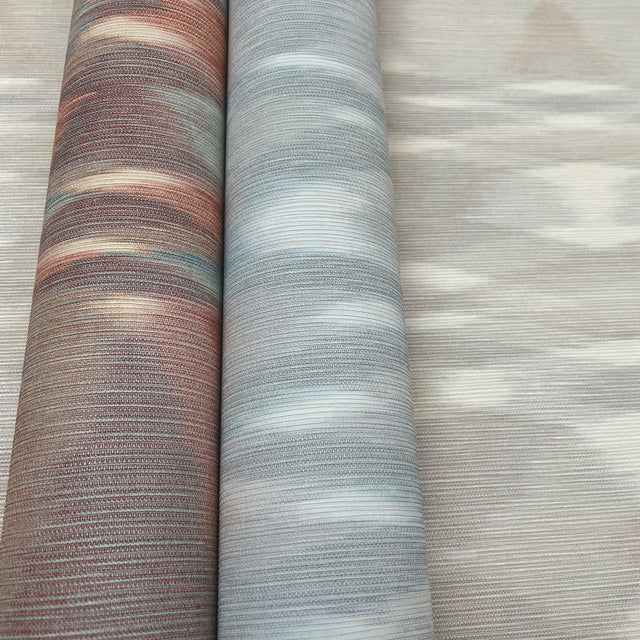 Sunrise Flame Beige Wallpaper with Geometric Blanket-Weave Motif - York MI10320