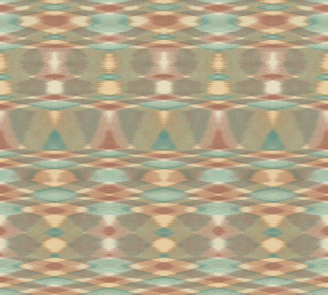 Sunrise Flame Brown Wallpaper with Geometric Blanket-Weave Motif - York MI10322