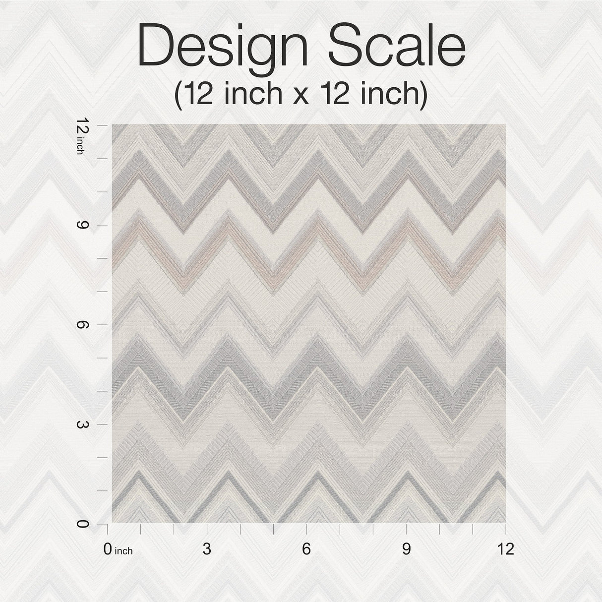 Happy Zigzag Grey Wallpaper with Geometric Chevron Pattern - York MI10331