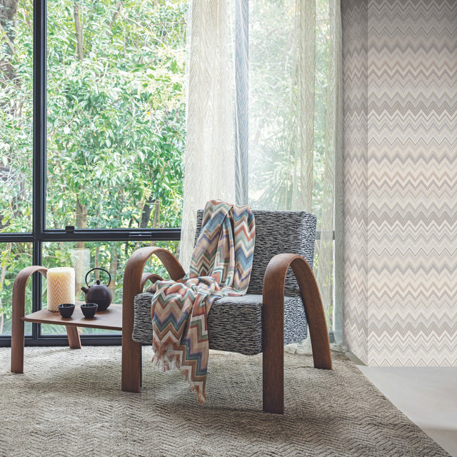 Happy Zigzag Grey Wallpaper with Geometric Chevron Pattern - York MI10331
