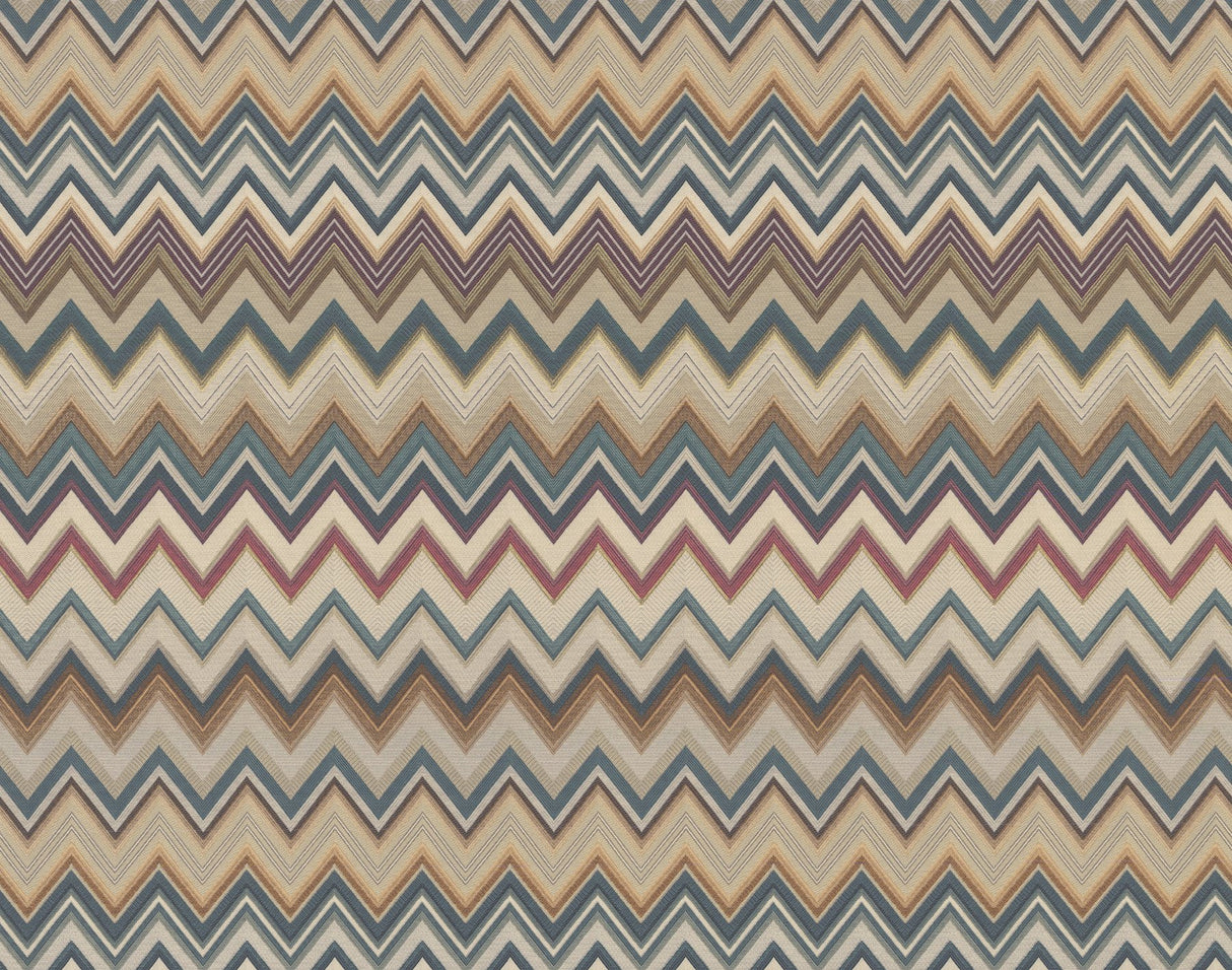 Happy Zigzag Green & Brown Wallpaper with Geometric Chevron Pattern - York MI10332