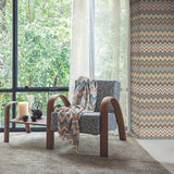 Happy Zigzag Green & Brown Wallpaper with Geometric Chevron Pattern - York MI10332
