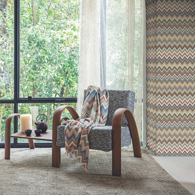 Happy Zigzag Green & Brown Wallpaper with Geometric Chevron Pattern - York MI10332