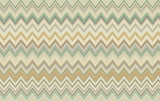 Happy Zigzag Green Wallpaper with Chevron Geometric Pattern, Unpasted Non Woven Mylar - York MI10333
