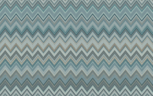 Happy Zigzag Blue Geometric Wallpaper with Chevron Pattern - York MI10335