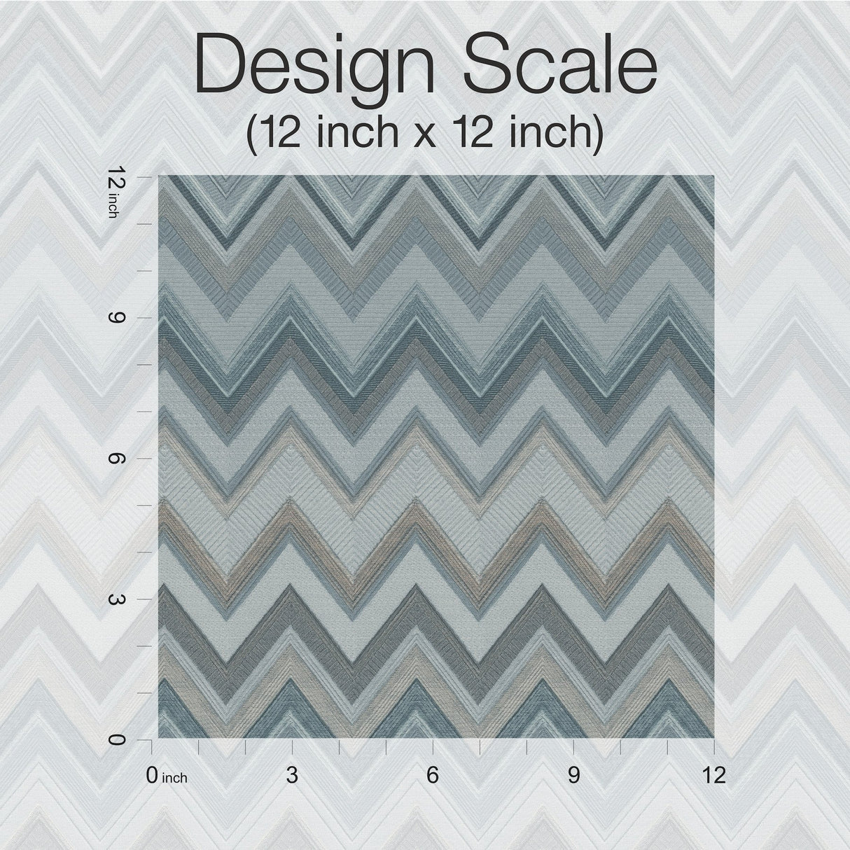 Happy Zigzag Blue Geometric Wallpaper with Chevron Pattern - York MI10335