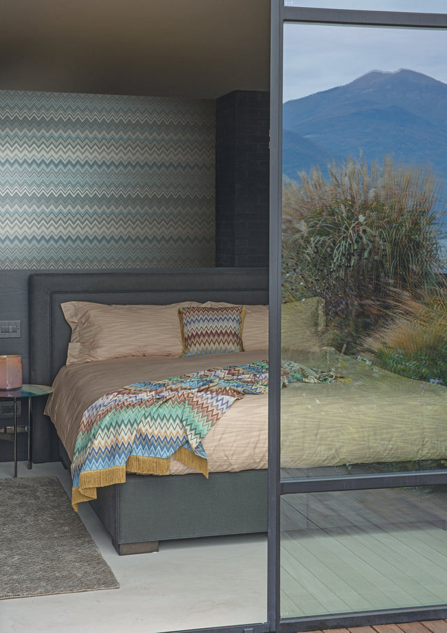Happy Zigzag Blue Geometric Wallpaper with Chevron Pattern - York MI10335