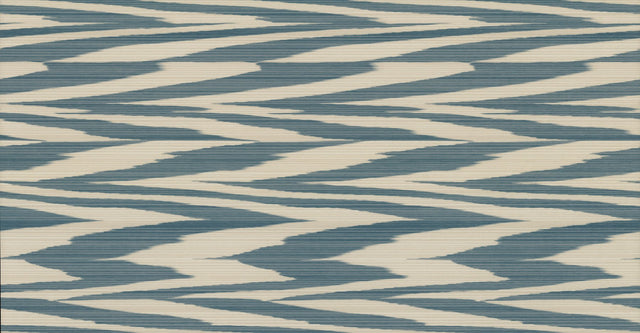 Flamed Zigzag Blue & Cream Wallpaper with Geometric Flame Stitch Motif - Missoni MI10340