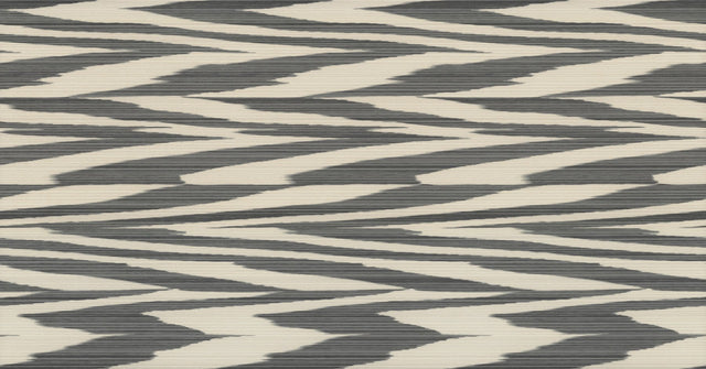 Flamed Zigzag Black & Cream Wallpaper with Geometric Flame Stitch Pattern - York MI10341
