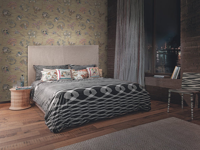 Constellations Gold Wallpaper with Zodiac Motif, Knit-Effect Pattern - York MI10350