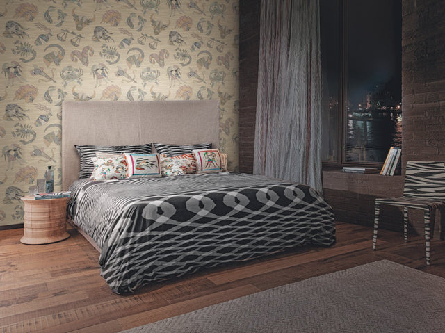 Constellations Cream Wallpaper with Zodiac Knit Motif - Missoni MI10351