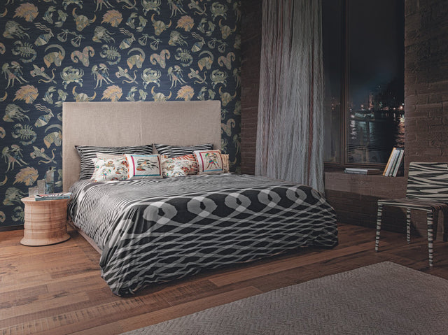 Constellations Blue Wallpaper with Zodiac Knit Motif - York MI10353
