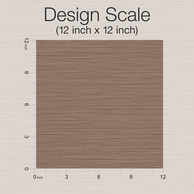 Cannete Brown Textured Wallpaper with Faux Grasscloth Horizontal Stria - Missoni MI10370