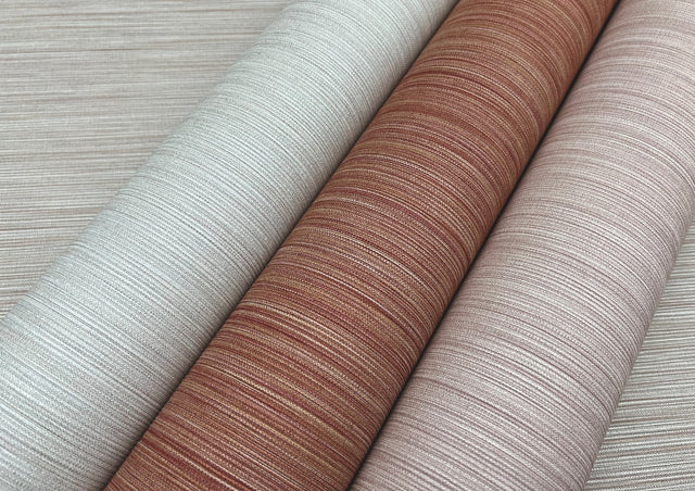 Cannete Brown Textured Wallpaper with Faux Grasscloth Horizontal Stria - Missoni MI10370